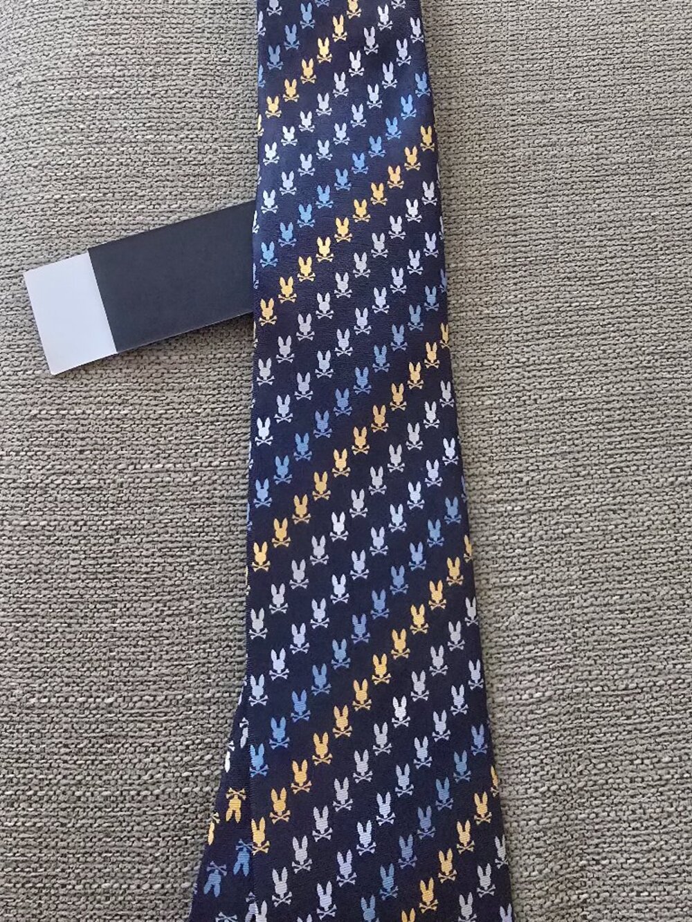 Psycho Bunny Tie 100% Silk English Fabric Made In USA Navy NWT